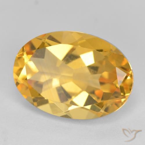 Citrino Dorato medio-scuro naturale da 5.47 ct, Ovale, VVS-VS