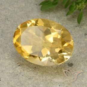 Citrino Dorato medio-chiaro naturale da 5.33 ct, Ovale, VVS-VS