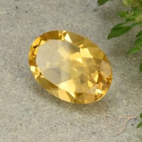 Citrino Dorato medio-chiaro naturale da 4.76 ct, Ovale, VVS-VS