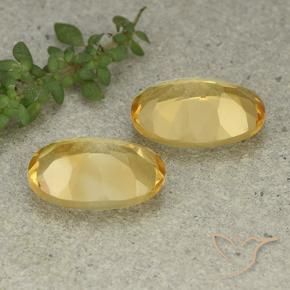 Gemme di Citrino Dorato medio-chiaro naturale da 9.53 ct, Ovale, VVS-VS