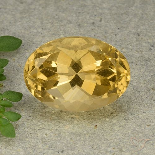 6.14ct Naturale Dorato medio Citrino, Ovale, VVS-VS