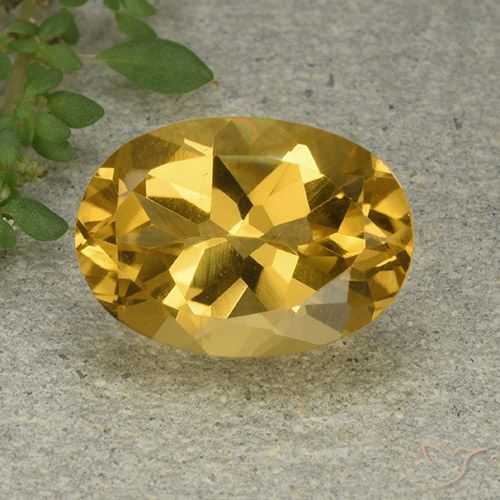 6.19ct Naturale Dorato Citrino, Ovale, VVS