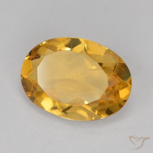 Citrino Arancio Dorato Profondo naturale da 4.68 ct, Ovale, VVS-VS