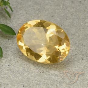 Citrino Dorato medio-chiaro naturale da 4.46 ct, Ovale, VVS-VS