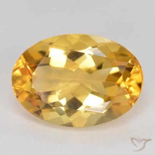 5.42ct Naturale Arancio Dorato Profondo Citrino, Ovale, VVS