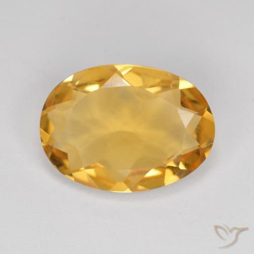 4.01ct Naturale Arancio Dorato Profondo Citrino, Ovale, VVS-VS