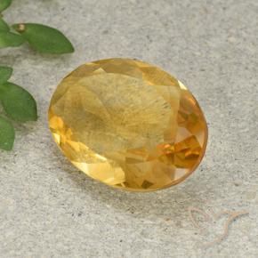 Citrino Arancio dorato naturale da 3.95 ct, Ovale, VVS-VS