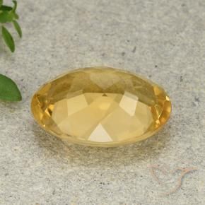 Citrino Dorato medio-chiaro naturale da 5.30 ct, Ovale, VVS-VS