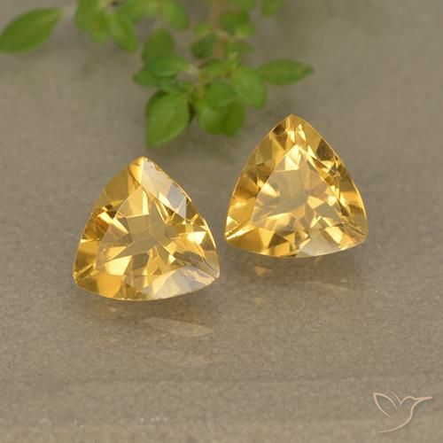 Gemme di Citrino Dorato naturale da 1.34 ct, Taglio trillion, VVS-VS