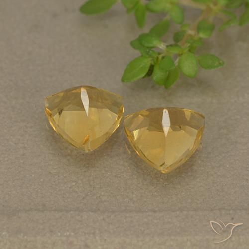 Gemme di Citrino Dorato naturale da 1.34 ct, Taglio trillion, VVS-VS