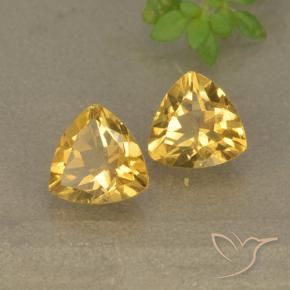 Gemme di Citrino Dorato naturale da 1.46 ct, Taglio trillion, VVS-VS