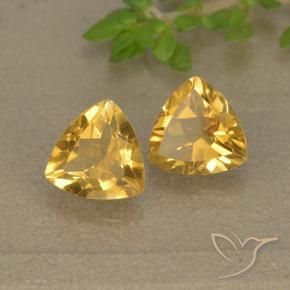 Gemme di Citrino Dorato naturale da 1.34 ct, Taglio trillion, VVS-VS