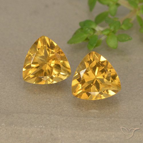 1.46ctw Naturale Dorato scuro Citrino, Taglio trillion, VVS-VS