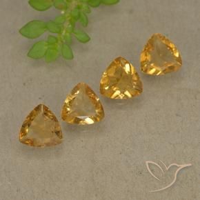 Gemme di Citrino Arancio intenso-OroG naturale da 2.25 ct, Taglio trillion, VVS-VS