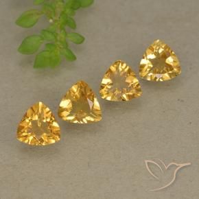 Gemme di Citrino Arancio dorato naturale da 2.52 ct, Taglio trillion, VVS-VS