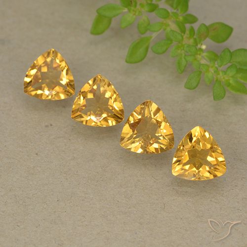 2.60ctw Naturale Arancio Dorato Profondo Citrino, Taglio trillion, VVS-VS