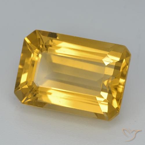 Citrino Dorato medio naturale da 6.99 ct, Ottagonale / Taglio smeraldo, VVS
