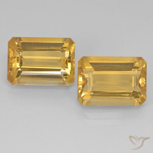 Gemme di Citrino Dorato medio-scuro naturale da 15.59 ct, Taglio smeraldo, VVS-VS