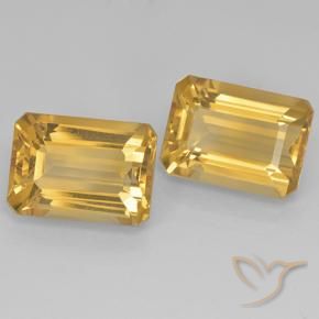 Gemme di Citrino Dorato medio-scuro naturale da 15.59 ct, Taglio smeraldo, VVS-VS