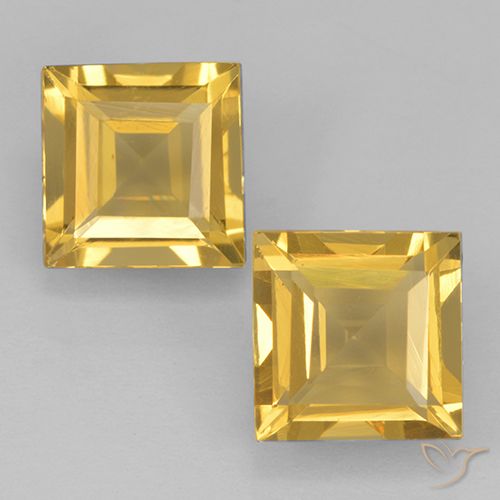 1.90ctw Naturale Oro medio Citrino, Quadrato, VVS-VS