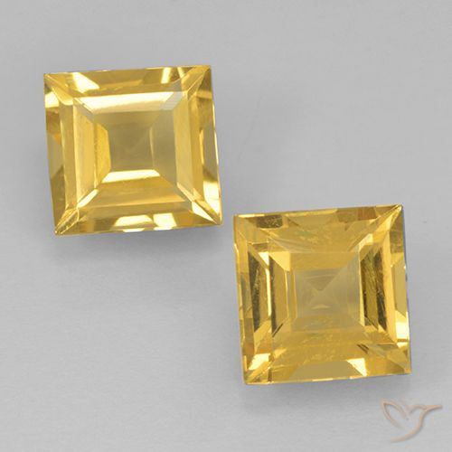 1.99ctw Naturale Oro medio Citrino, Quadrato, VVS-VS