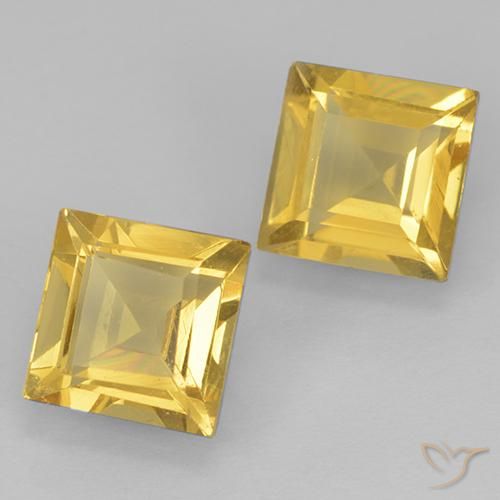 Gemme di Citrino Dorato naturale da 1.83 ct, Quadrato, VVS-VS