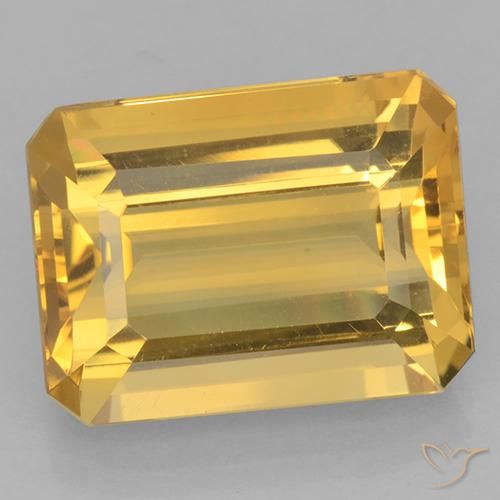 10.85ct Naturale Oro medio Citrino, Taglio smeraldo, VVS