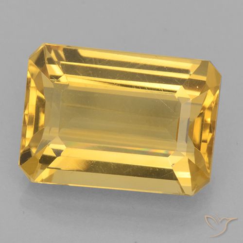 6.45ct Naturale Dorato Citrino, Taglio smeraldo, VVS