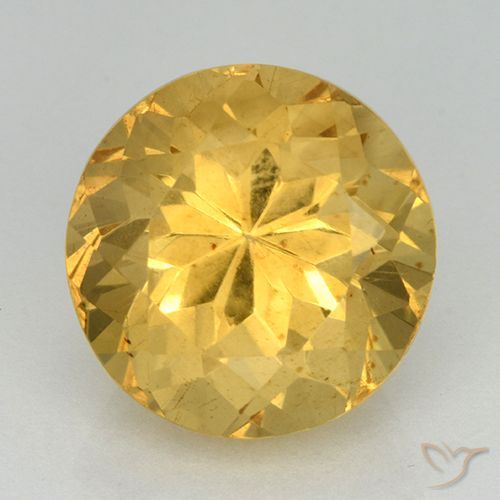 6.95ct Naturale Dorato medio Citrino, Rotondo, VVS-VS