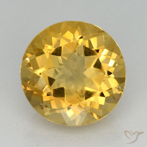 Citrino dorato naturale da 5,91 ct, taglio rotondo, VVS-VS