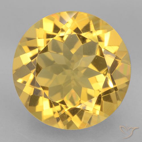Citrino giallo chiaro naturale da 5,65 ct, taglio rotondo, VVS
