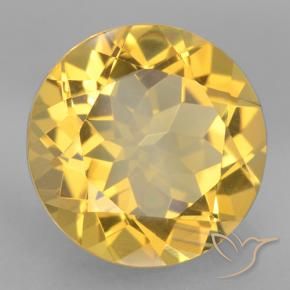 Citrino giallo chiaro naturale da 5,65 ct, taglio rotondo, VVS