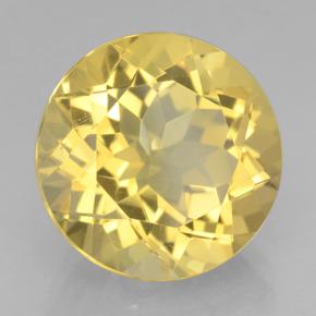 Citrino naturale giallo da 6,15 ct, taglio rotondo, VVS