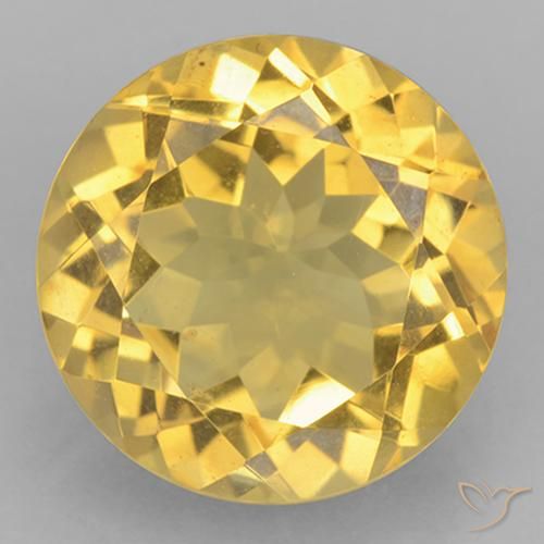 5.88ct Naturale Giallo dorato chiaro Citrino, Rotondo, VVS