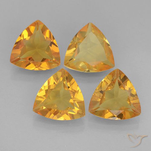 6.92ctw Naturale Arancio intenso-OroG Citrino, Taglio trillion, VVS-VS