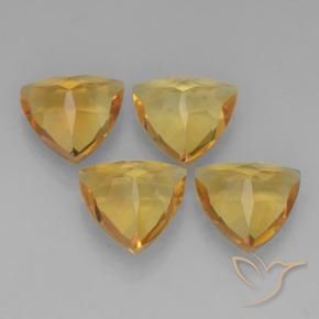 Gemme di Citrino Arancio intenso-OroG naturale da 6.92 ct, Taglio trillion, VVS-VS