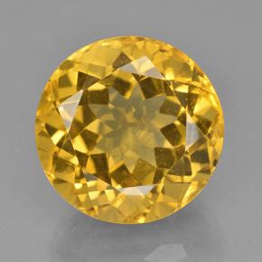 Citrino naturale giallo da 12,60 ct, taglio rotondo, VVS