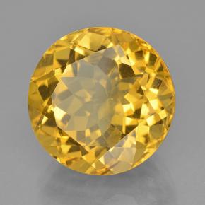 Citrino naturale giallo da 12,60 ct, taglio rotondo, VVS