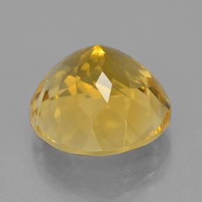 Citrino naturale giallo da 12,60 ct, taglio rotondo, VVS