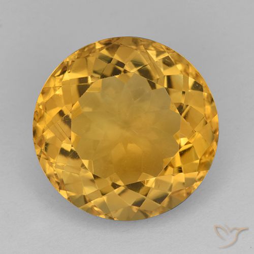Citrino Dorato scuro naturale da 10.11 ct, Taglio rotondo, VVS