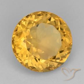 Citrino Dorato scuro naturale da 10.11 ct, Taglio rotondo, VVS