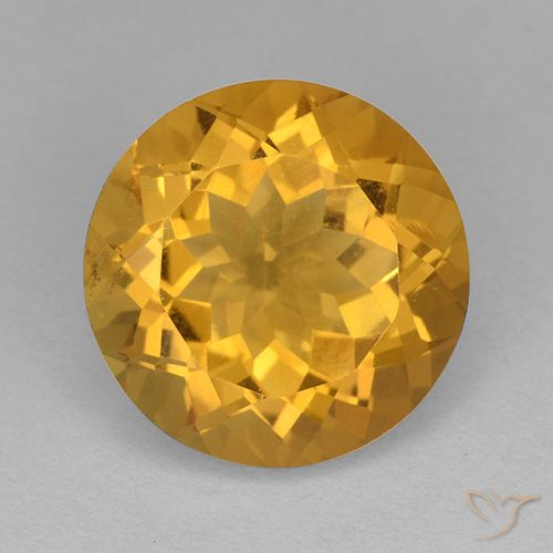 6.21ct Naturale Arancio Dorato Profondo Citrino, Rotondo, VVS