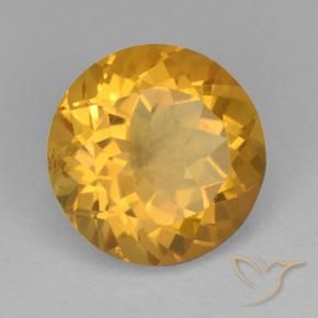 Citrino Arancio Dorato Profondo naturale da 6.21 ct, Rotondo, VVS