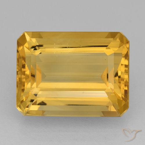 Citrino Oro medio naturale da 12.64 ct, Taglio smeraldo, VVS