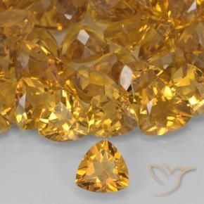 Citrino Dorato scuro naturale da 0.68 ct, Taglio trillion, VVS-VS