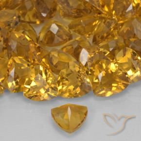 Citrino Dorato scuro naturale da 0.68 ct, Taglio trillion, VVS-VS