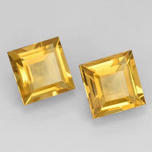 Gemme di Citrino Dorato scuro naturale da 4.54 ct, Quadrato, VVS-VS