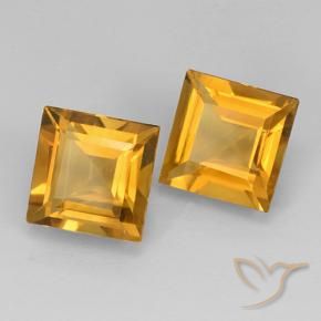 Gemme di Citrino Dorato scuro naturale da 4.12 ct, Quadrato, VVS-VS
