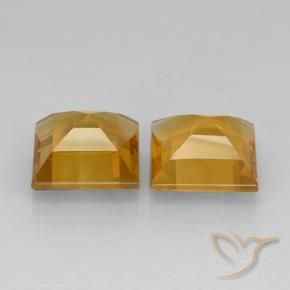 Gemme di Citrino Dorato scuro naturale da 4.12 ct, Quadrato, VVS-VS