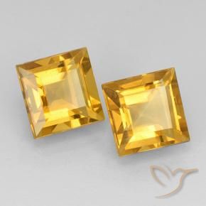 Gemme di Citrino Arancio Dorato Profondo naturale da 4.68 ct, Quadrato, VVS-VS